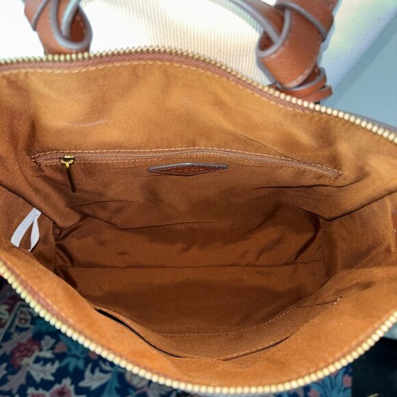 Fossil Elina Brown Leather Convertible Backpack Bag main image 4